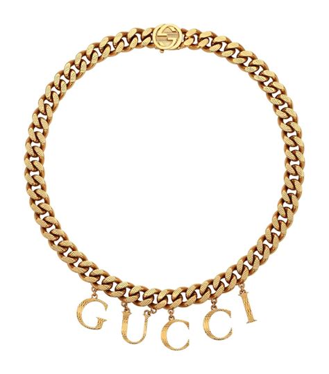 gucci diamond cut necklace|Gucci chunky necklace.